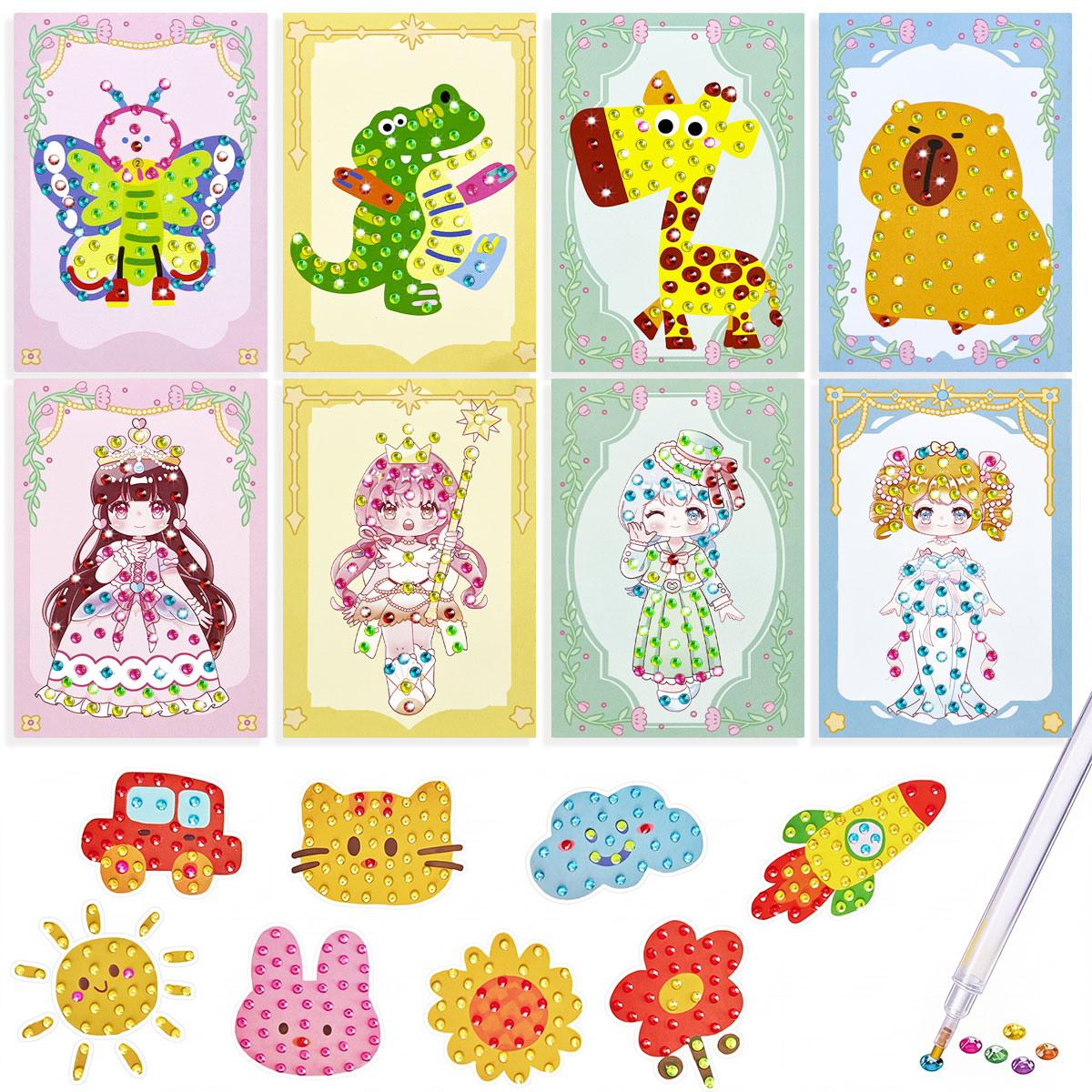 Art And Craft With Paint - Kit de Gemas com 16 Peças,