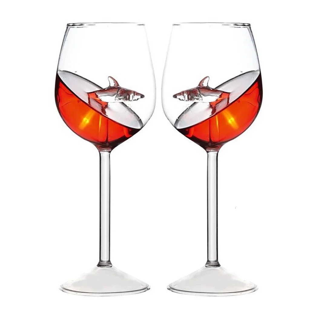Art Craft Glasses - Taças de Vinho Shark, Copo Europeu