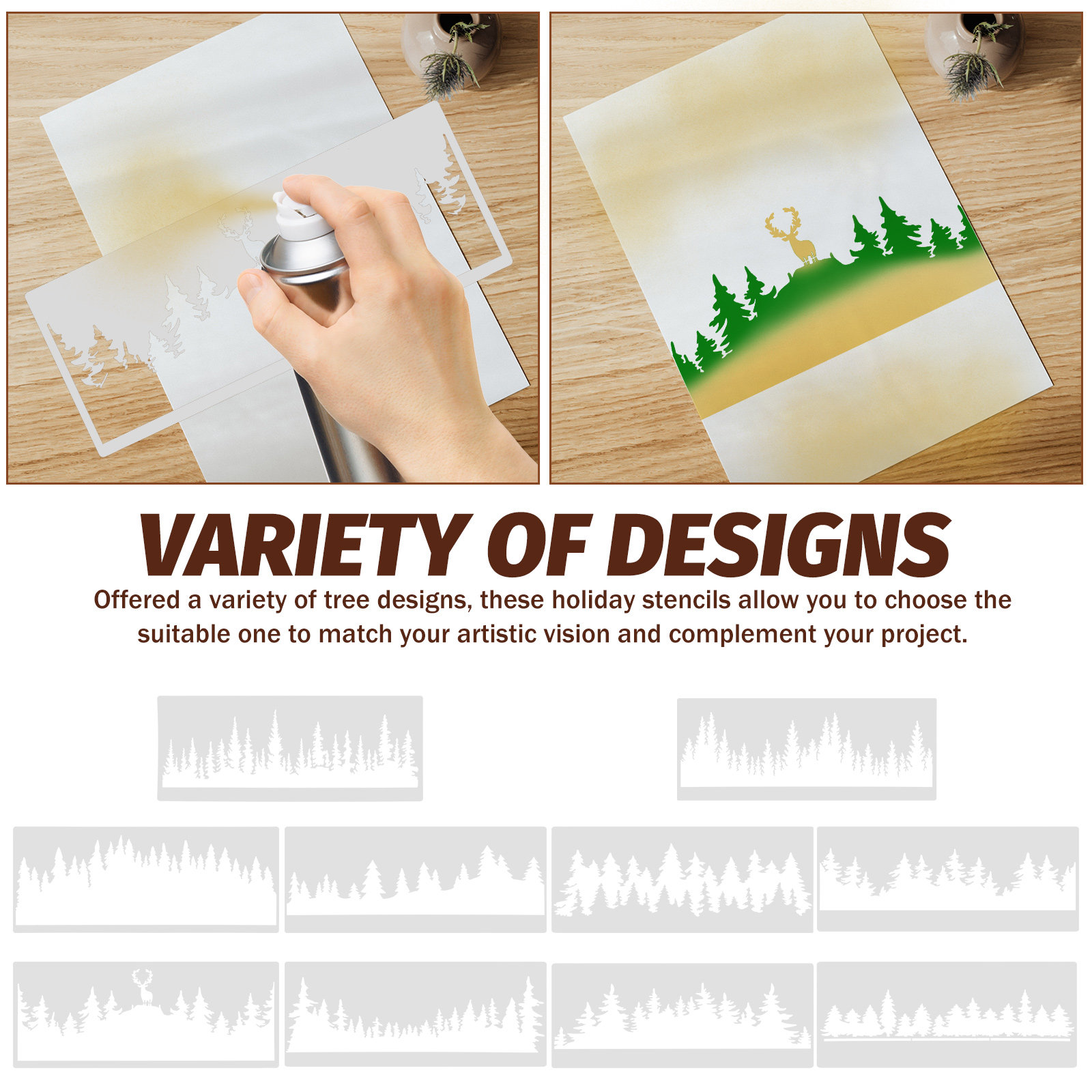 10 Peças de Estênceis de Árvor - Art And Craft With Paint avaliação e preço