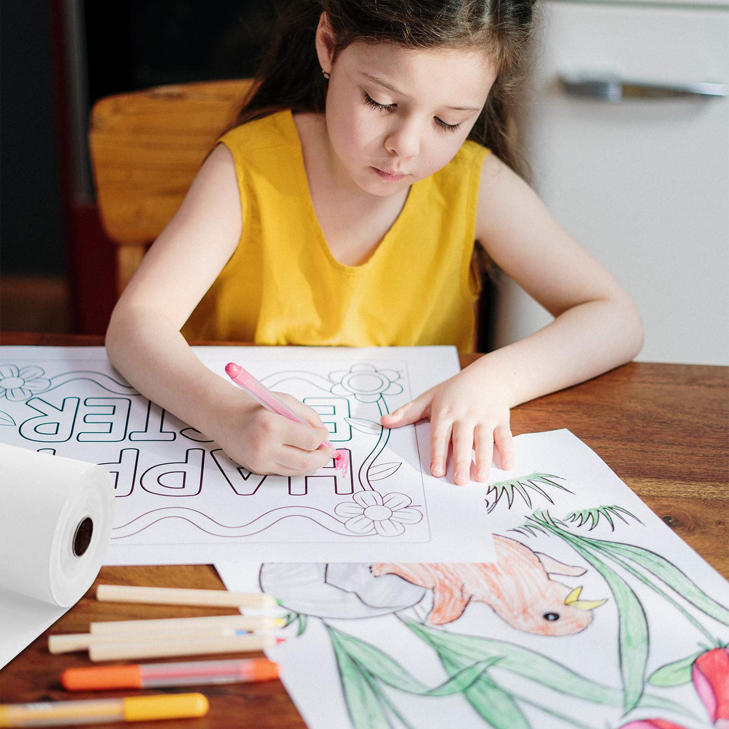 Rolo de papel kraft branco/pre - Art Craft Birthday Party avaliação e preço