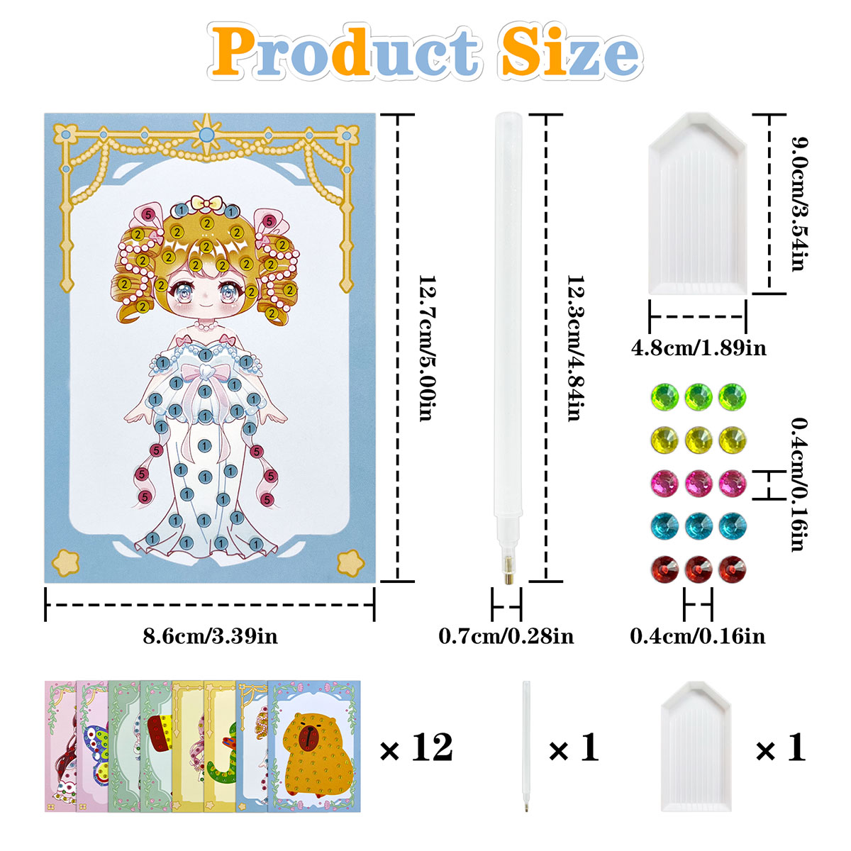 Kit de Gemas com 16 Peças, Con - Art And Craft With Paint avaliação e preço