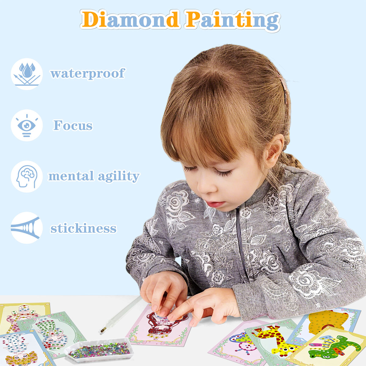 Kit de Gemas com 16 Peças, Con - Art And Craft With Paint avaliação e preço