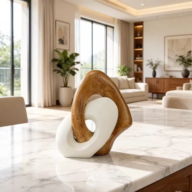 Nova Escultura de Resina Bege  - Art Craft Hotel avaliação e preço