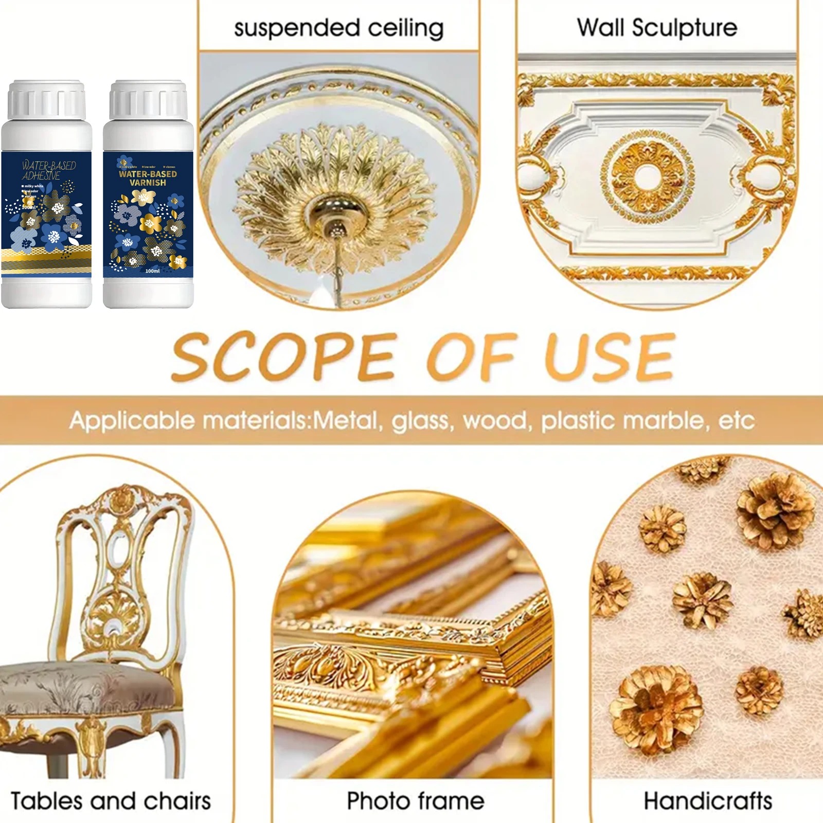 Kit adesivo dourado de folha d - Art Craft Glue avaliação e preço